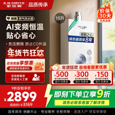 史密斯（A.O.Smith）佳尼特16升燃气热水器JSQ31-TC1