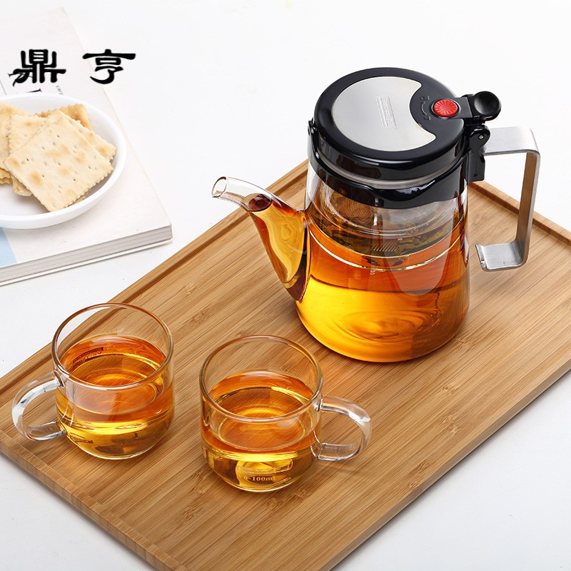 鼎亨飘逸杯全玻璃内胆泡茶杯过滤玻璃茶壶耐热拆洗冲茶器家用茶具