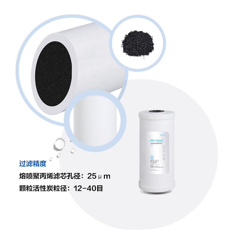溢泰康富乐KEMFLO净水器 通用型大胖瓶前置过滤器10寸PP棉活性炭复合滤芯支高清大图