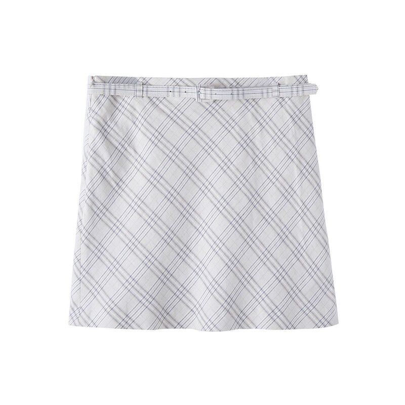 拉夏贝尔法式半身裙女装夏高腰时尚气质职业百搭格子裙子女