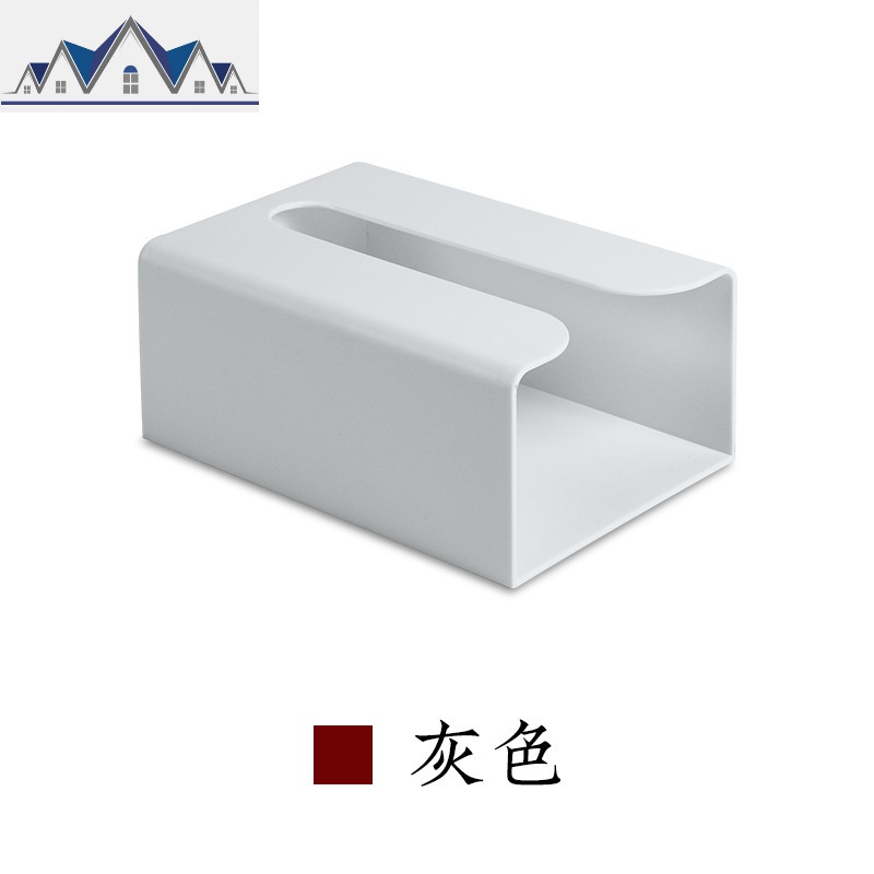 厨房纸巾盒倒挂无痕壁挂式墙壁挂墙抽纸盒简约家用客厅纸抽收纳盒_1_280 灰色