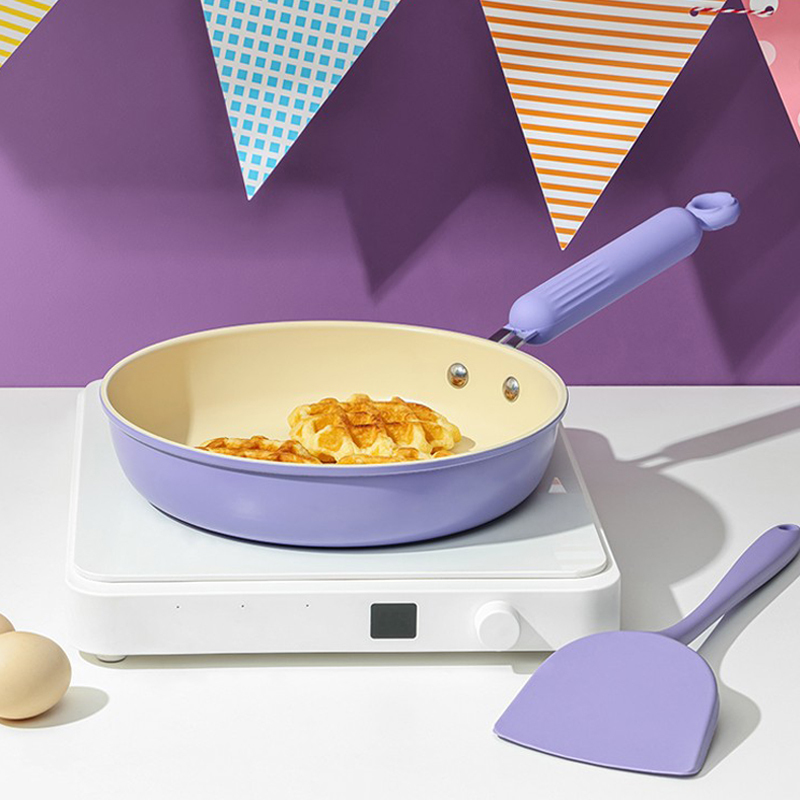 赫曼德(nolte)HMD-9727紫罗兰不粘煎铲两件套(煎锅24cm/硅胶铲)紫色