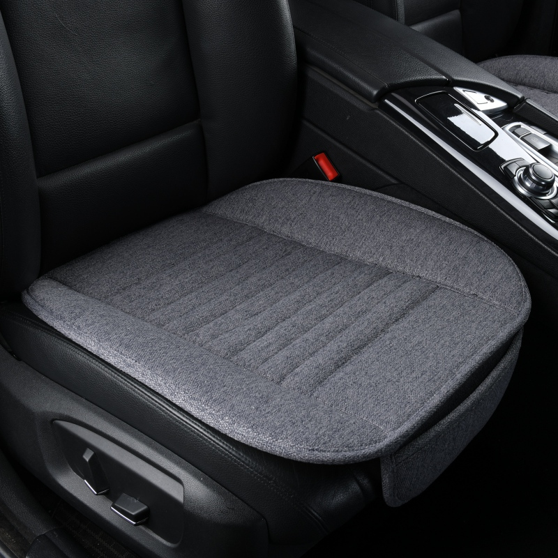夏季棉麻单片汽车坐垫无靠背三件套四季通用主驾驶专用半包座椅垫