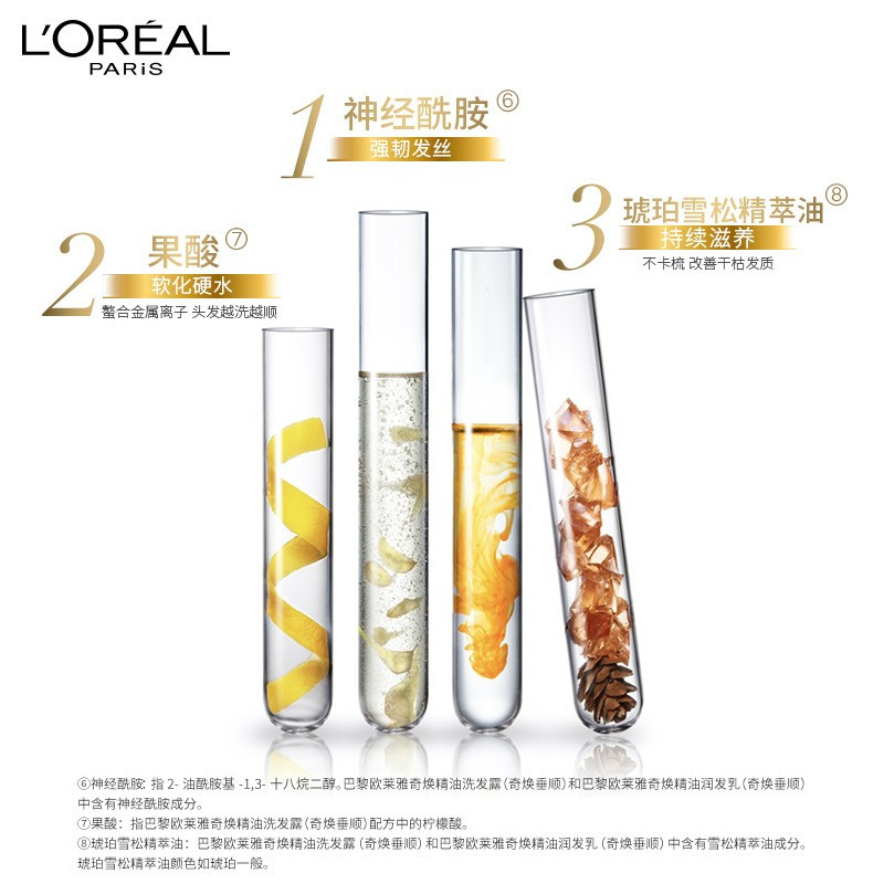 欧莱雅LOREAL奇焕精油洗发水440ml×1瓶奇焕垂顺洗发露大金瓶针对垂直秀发