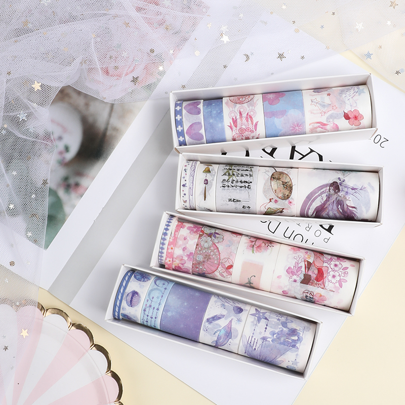 多卷装少女心手帐胶带套装卡通人物和纸胶带手账贴纸手帐本装饰分装