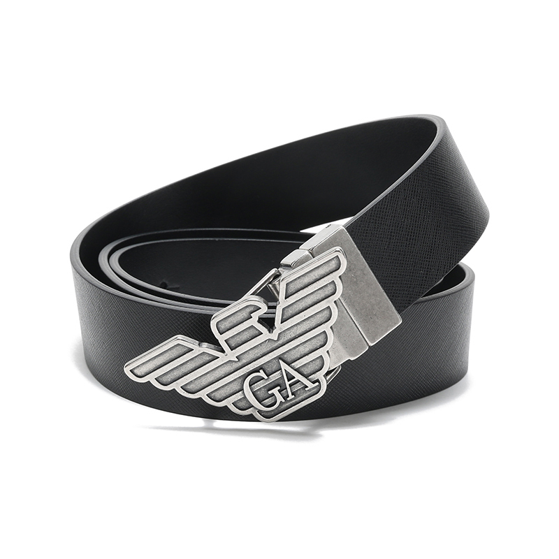 男士牛剖层移膜革聚氨酯针扣板扣可替换扣头双面腰带y4s270ylp4x