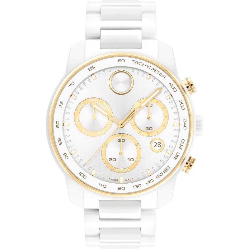 Movado/摩凡陀陶瓷金钢男表瑞士石英计时防水米商务休闲男士石英高清大图