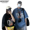 WOOG2005白色短袖男夏季上衣纯棉t恤oversize青少年情侣体恤半袖