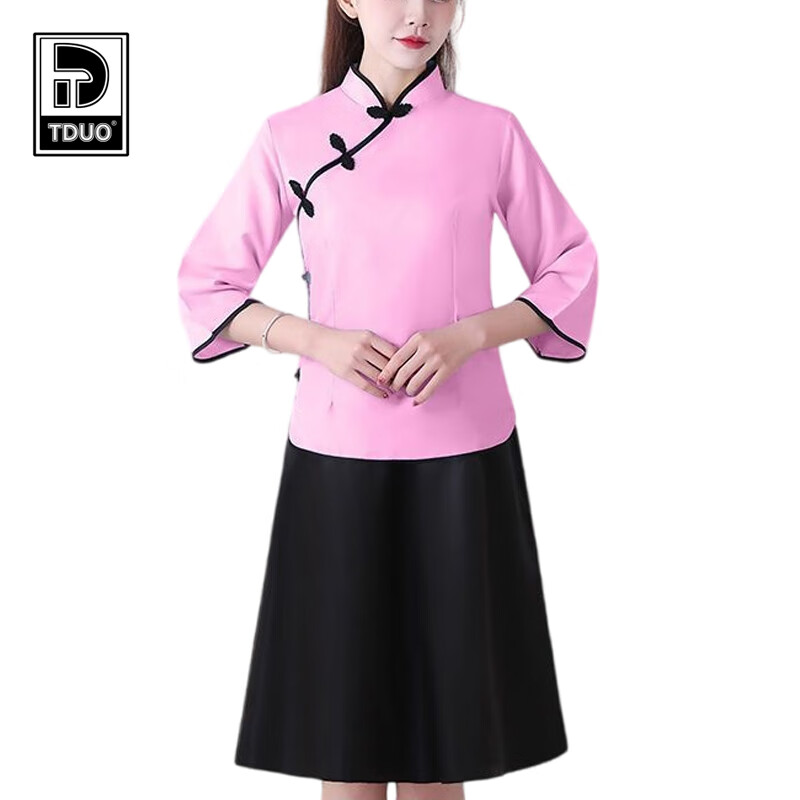 Tduo合唱演出服套装 D07 套 粉色上衣+中裙 L