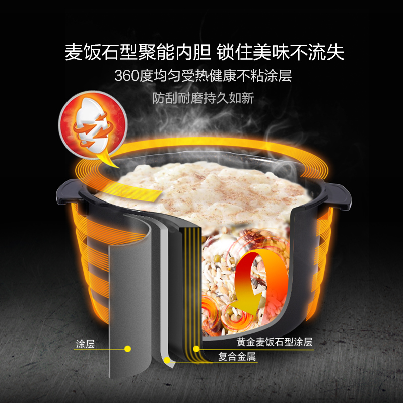 韩国原装进口CUCKOO/福库CRP-GS1088MR电饭煲智能高压锅5L底盘加热麦饭石内胆高清大图