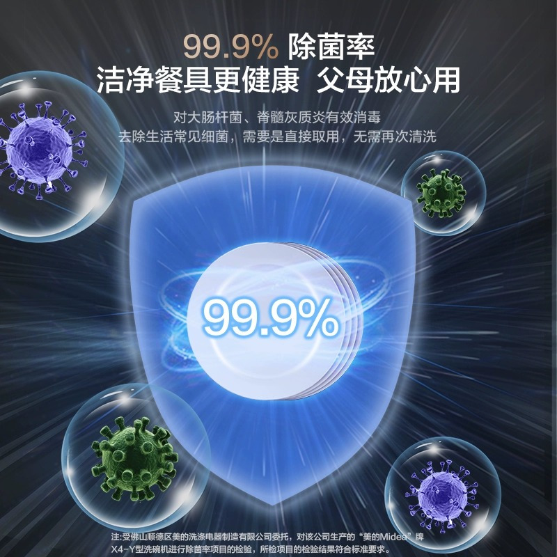 美的(Midea)洗碗机10套家用嵌入式台式 热风烘干智能刷碗机 可灶下安装 72h储存洗碗机消毒烘干一体机X4-Y