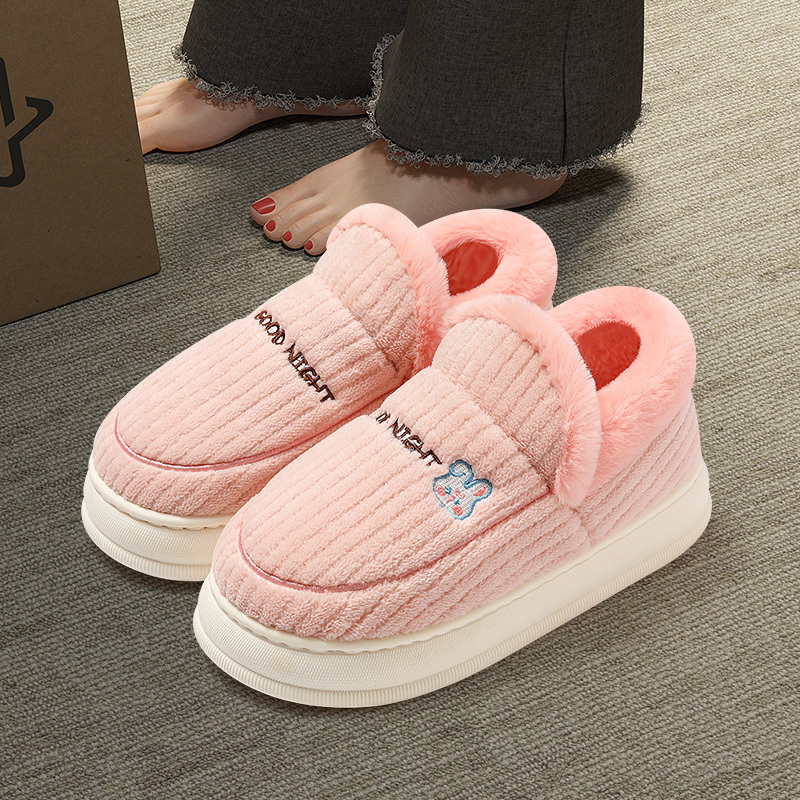 棉拖鞋男士冬季包跟室内家居保暖加绒厚底带后跟防滑棉鞋男款