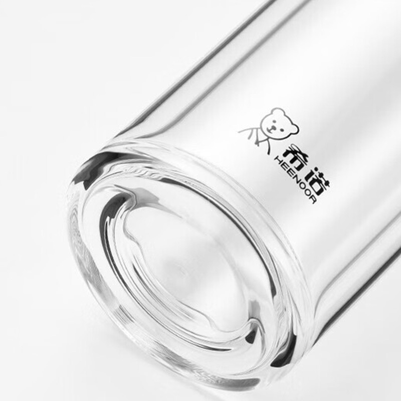 希诺玻璃杯240ml密封防漏户外便携双层本色XN-6591高清大图