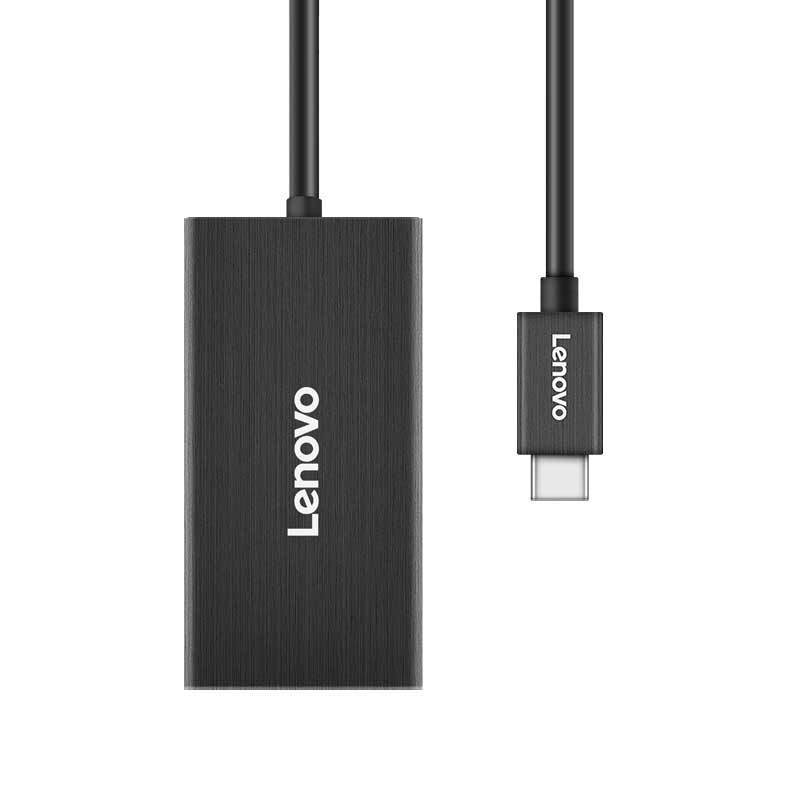 联想(Lenovo)LP0802 ype-C扩展坞 转RJ45网线口拓展USB分线器 Type-C转千兆网口+USB