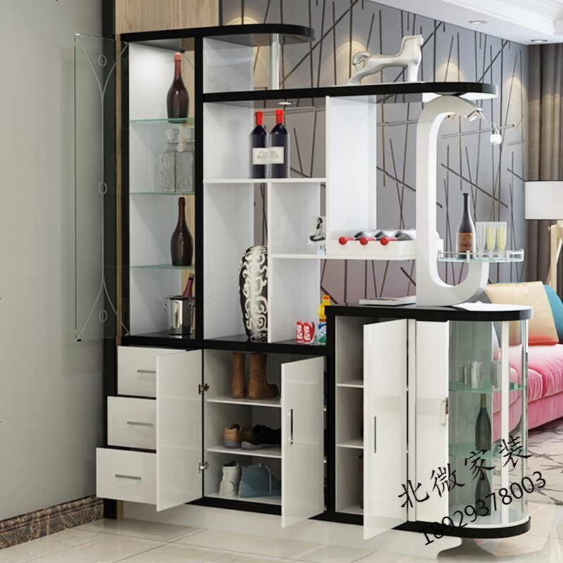 客厅酒柜简约现代屏风进厅隔断柜双面入户鞋柜间厅柜子玄关柜