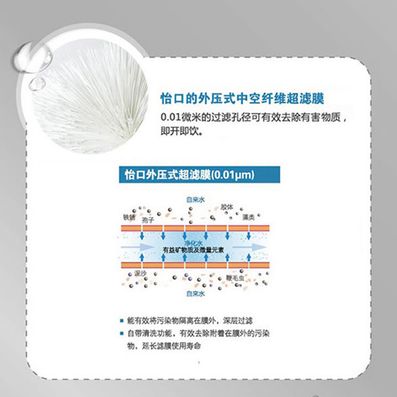 怡口(ECOWATER)厨下式家用直饮净水器无桶净水机升级机型830VC