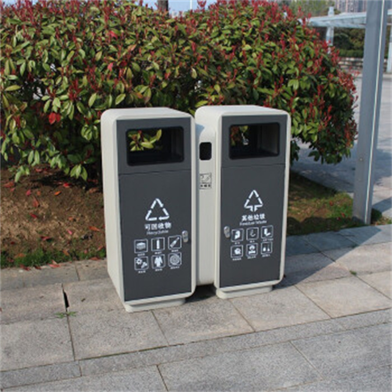 丰甲垃圾分类箱fj1274垃圾桶白灰色烤漆