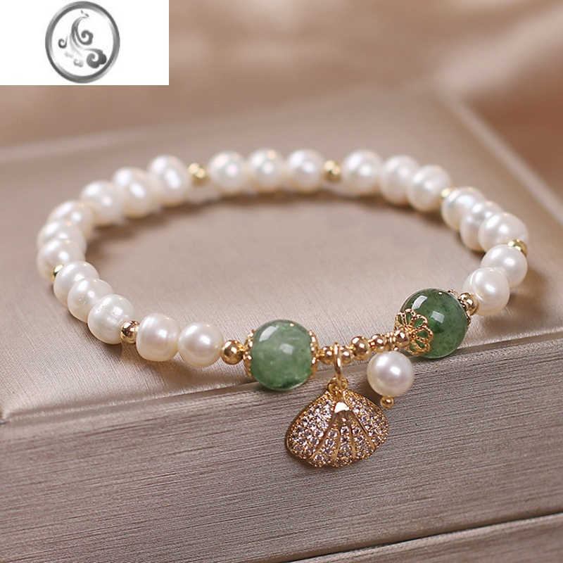 jimi贝壳淡水珍珠手链女精致学生闺蜜气质手饰ins小众设计手串闺蜜潮