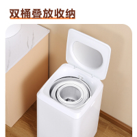 美的(Midea)波轮洗衣机全自动约3公斤+0.8kg迷你母婴内衣裤清洗机 洗脱一体分桶换桶MFB28-A21W