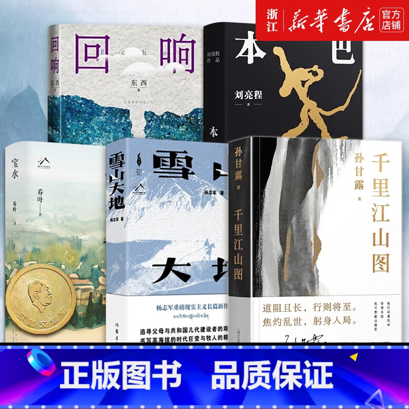 第十一届茅盾文学奖作品集五册 [正版]第十一届茅盾文学奖作品集五册 雪山大地+宝水+本巴+回响+千里江山图 东西 孙甘露高清大图