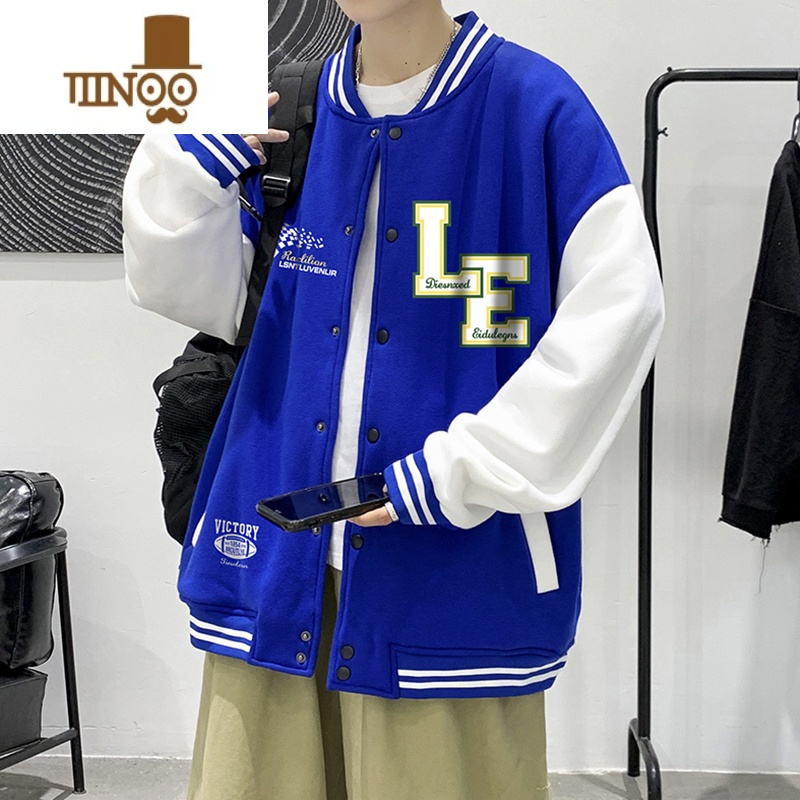 YANXU美式街头棒球服男士潮牌宽松休闲夹克外套青少年百搭上衣服高清大图
