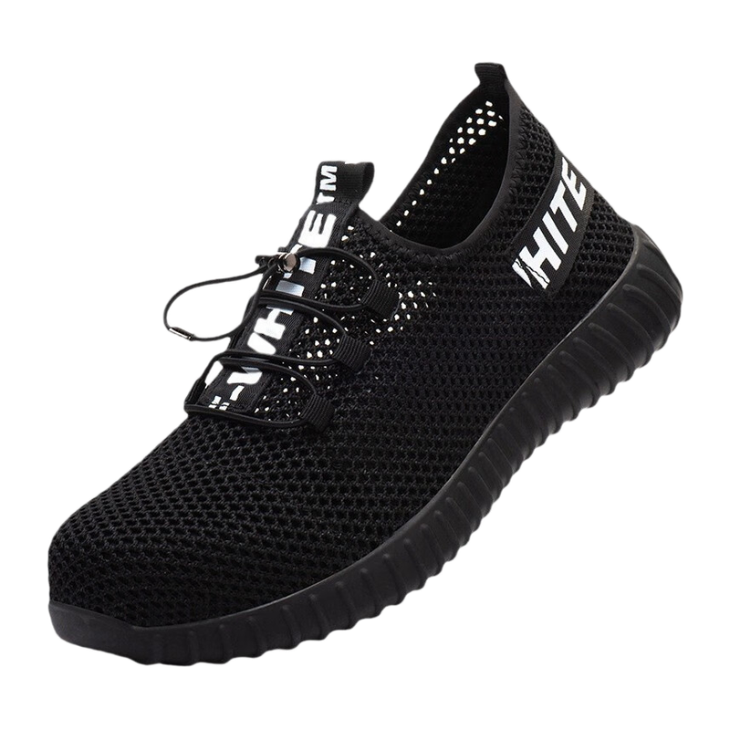 安小侠 劳保鞋 男款 透气 一体鞋扣 夏季防臭 黑色 44码高清大图