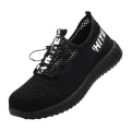 安小侠 劳保鞋 男款 透气 一体鞋扣 夏季防臭 黑色 44码