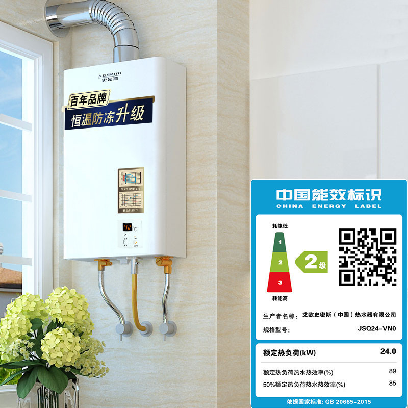 AO史密斯热水器 燃气热水器天然气12升 JSQ24-VN0 家用恒温强排式 自营 天燃气 美国灰色 性价比老款高清大图
