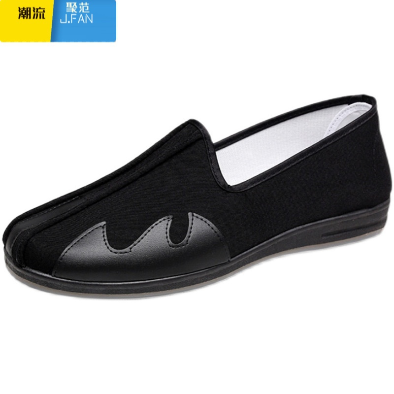 聚范老北京男鞋中国风云头洒鞋功夫鞋休闲民族复古青年板鞋工作黑布鞋高清大图