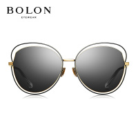 暴龙(BOLON)眼镜女 高清偏光太阳镜 新款宽边花瓣式墨镜 BL7012 B11-镜框哑黑/镜片暗黑反光