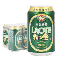 崂特（LAOTE BEER）山东青岛啤酒整箱 绿金 10度 崂山水精酿啤酒 330ml*6听整箱