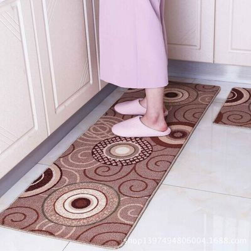 美帮汇佳饰厨房防油渍地垫垫脚垫卧室床边长条垫子走廊过道可裁剪地毯 欧式甜圈 45X120CM