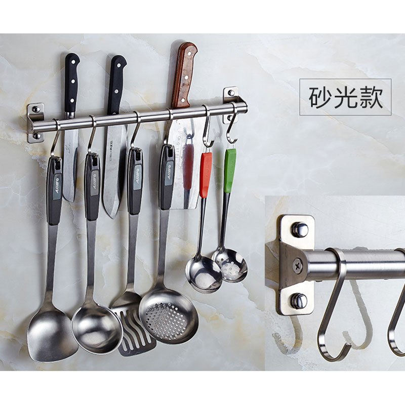 不锈钢厨房挂杆免打孔挂钩排钩厕所厨房卫生间打孔五金挂件多款多色多功能家装主材厨卫五金挂件厨房挂架