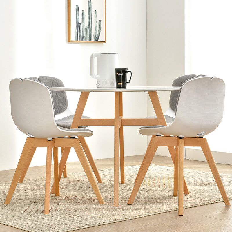 中伟(ZHONGWEI) 洽谈桌椅组合接待桌椅小圆桌子简约休闲餐桌椅1桌4椅图片