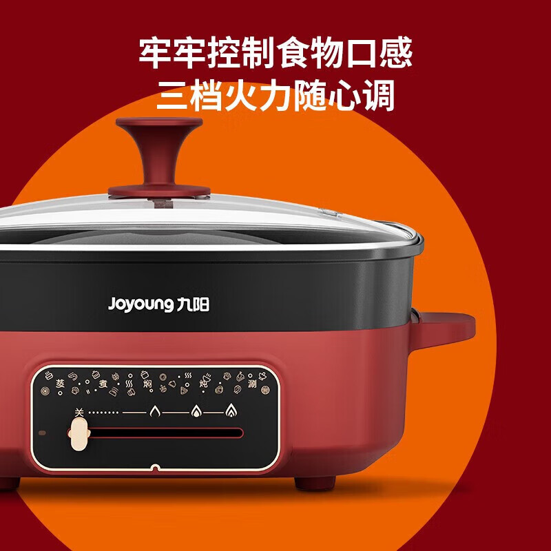 九阳(Joyoung) 电火锅家用涮肉一体锅多功能大容量多档调温电热锅电煮锅 HG60-G330 6L高清大图