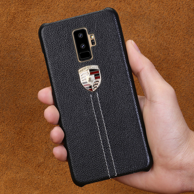 朗斯狄galaxy三星s9手机壳s8plus真皮保护套个性创意潮牌商务高档皮质