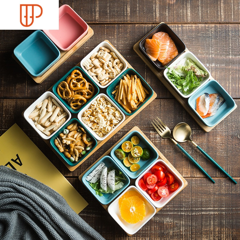 北欧水果盘酒吧小吃盘分格点心零食盘子创意碟子套装ins网红餐具国泰