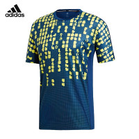 阿迪达斯 (adidas)2019新款宽松男女T恤运动休闲透气短袖 CW7061男款深蓝色(S-XXXL)