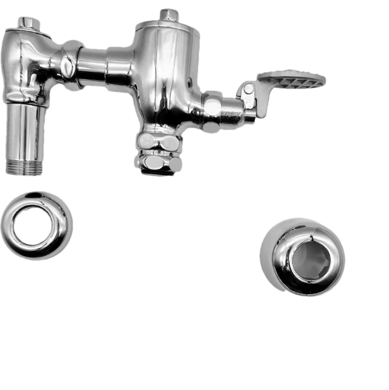 数铁铜蹲便器卧式脚踏冲洗阀1寸个高清大图