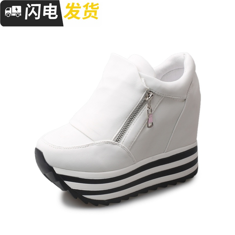 乐福鞋女2022秋季新款单鞋厚底内增高小白鞋休闲鞋韩版百搭懒人鞋启如休闲鞋