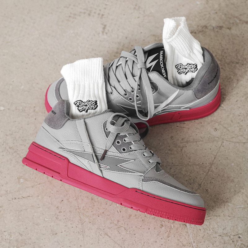 ideamini夏季小众设计闪电鞋子男厚底情侣运动百搭潮鞋女灰粉拼接休闲