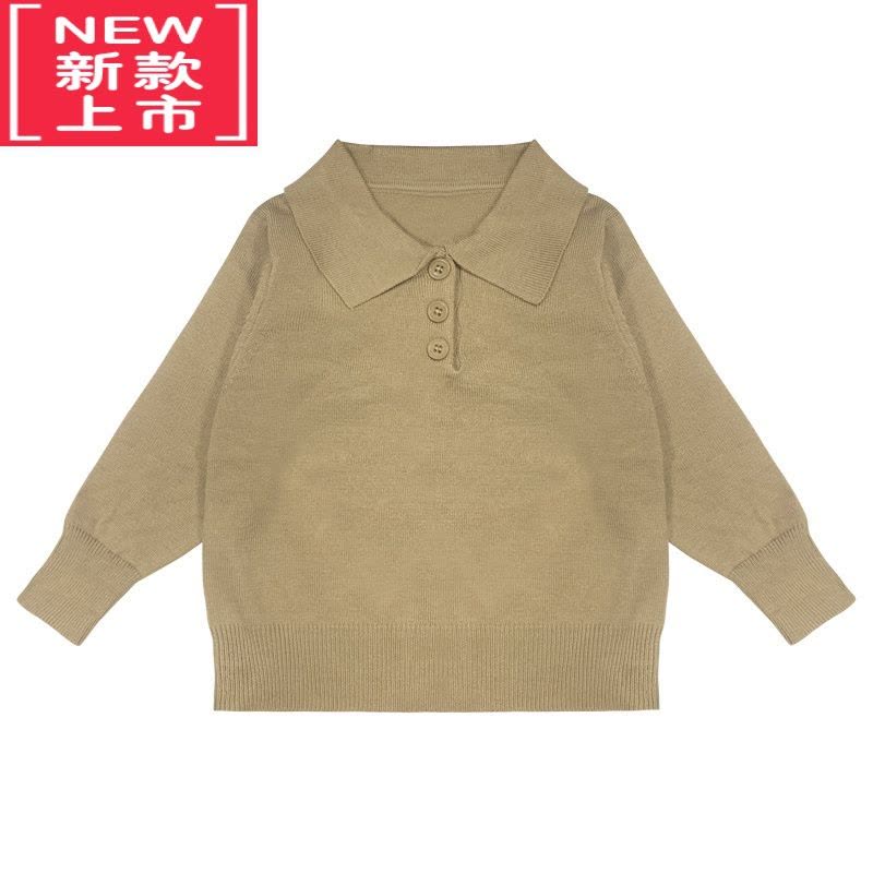 可莉允男童春秋毛衣2022新款儿童舒适宽松polo小翻领针织衫男宝宝打底衫图片