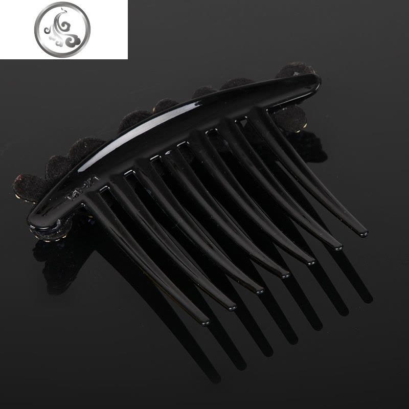 日韩发饰韩国蝴蝶水钻发梳气质盘发七齿成人插梳镶钻发卡发叉头饰 JiMi图片