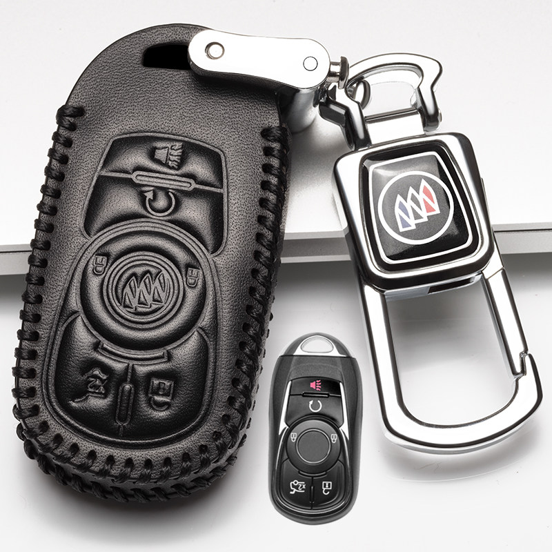 【补贴10%】全新君越钥匙套别克2018款GL8钥匙包汽车专用锁匙保护壳16款君越汽车钥匙包 B3黑色（智能一键启动）