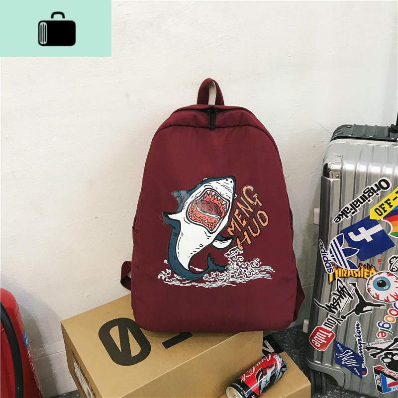 中学生书包男ins潮韩版原宿ulzzang初高中生日系双肩包女校园背包NEW LAKE 红色收藏送小礼物