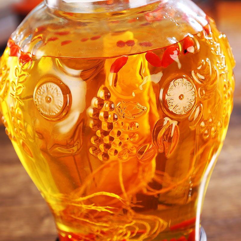 玻璃泡酒瓶5斤10斤无铅家用泡酒瓶带龙头密封泡酒坛酿泡酒罐酒壶
