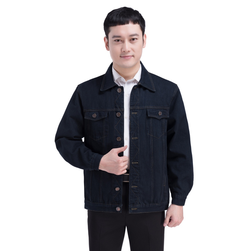 newlake春秋装中年男夹克休闲男装外套男爸爸中老年牛仔棉夹克男士