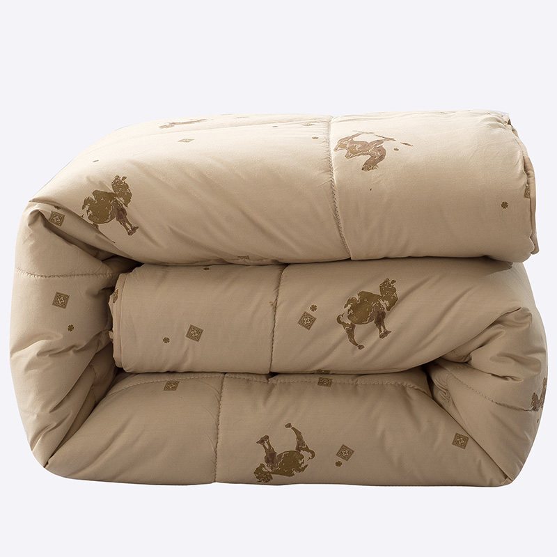 加厚驼绒被子纯驼毛被冬被保暖羊毛被芯双人单人春秋棉被纯棉精品驼毛