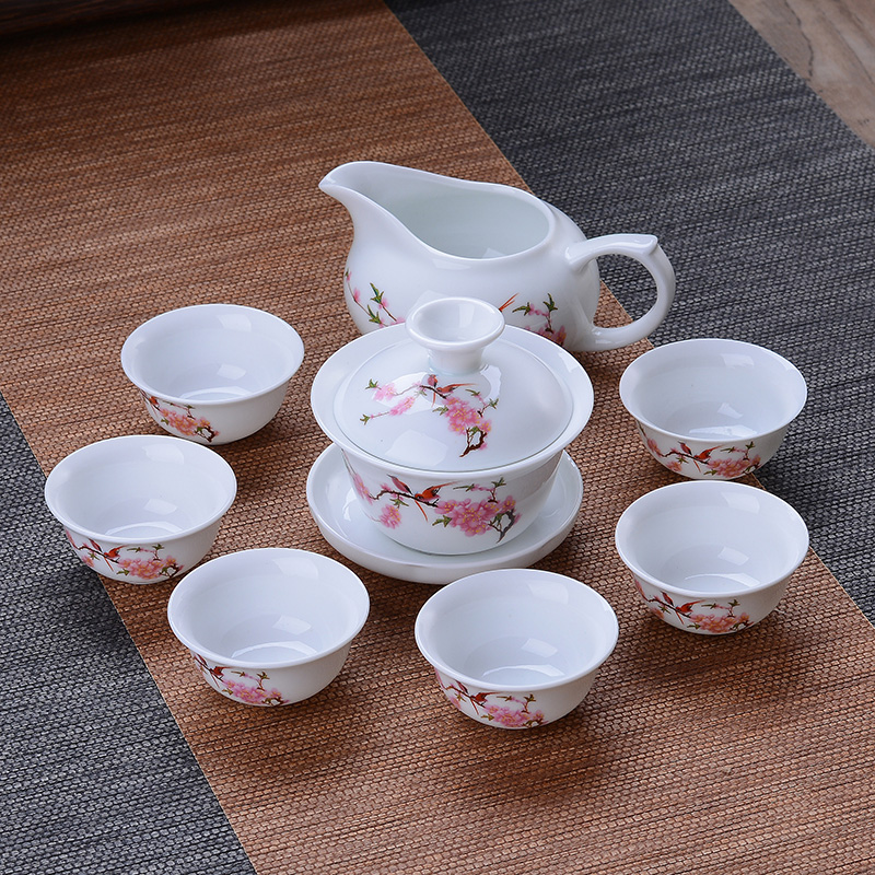 [补贴10%]茶具套装青花陶瓷家用泡茶器功夫盖碗整套简约办公室会客茶杯特价高清大图