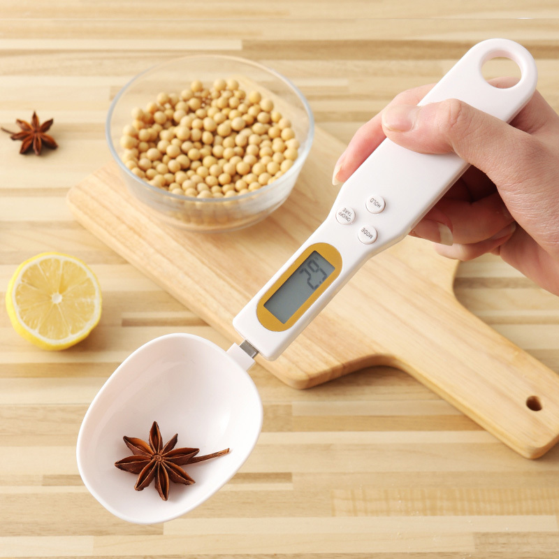 拜杰电子量勺秤家用烘焙秤厨房电子称1g 食物秤奶粉勺称 量勺+裱花袋套装LY-324